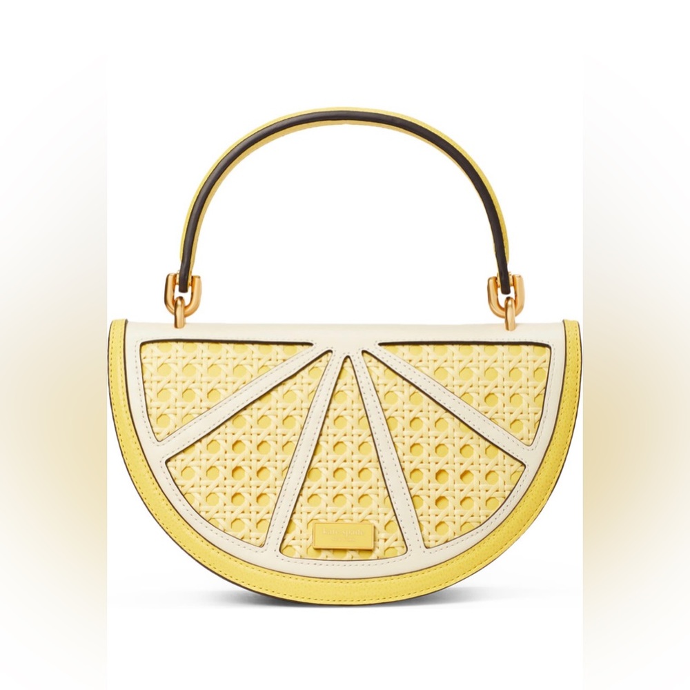 Kate Spade Lemon Rattan Crossbody Bag